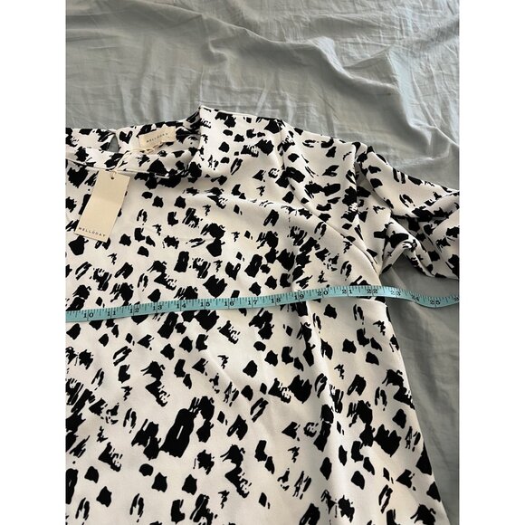 NEW Melloday Knit Blouse White Black Blouse Long Sleeve Shirt Top Stretchy 2X - Picture 9 of 10